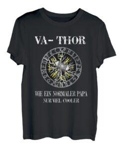 Herren Papa Shirt Vatertagsgeschenk Vathor Vater Wikinger Herren T-Shirt