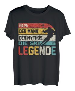 Herren Papa Ski Legende Skifahrer Retro Skifahren lustiges Vatertag T-Shirt