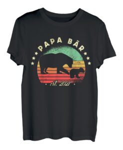 Herren Papabär Papa Bär Vater Vintage & Retro est. 2021 Geburt T-Shirt