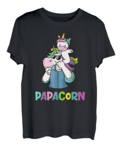 Herren Papacorn Einhorn Vatertagsgeschenk für Papa T-Shirt