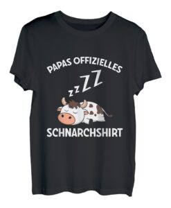 Herren Papas Offizielles Schnarchshirt Kuh Landwirt Pyjama Schlaf T-Shirt