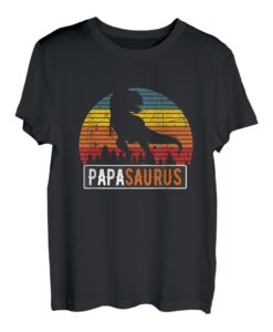 Herren PapaSaurus Papa T-Rex Dinosaurier Retro Vater Familie T-Shirt