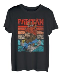 Herren Papitän Papa Kapitän Lustiges Retro Anker Boot Schiff Segeln T-Shirt