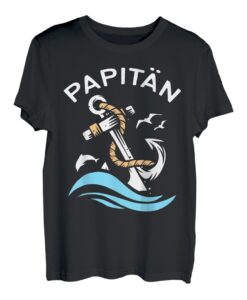 Herren Papitän - Papa Kapitän Vater Anker Papi Seefahrer Vatertag T-Shirt
