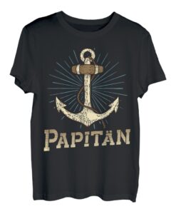 Herren Papitän - Papa und Kapitän Anker Motiv Vatertag T-Shirt