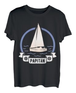 Herren Papitän | Papa und Kapitän Lustiges Segeln Boot Vatertag T-Shirt