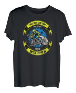 Herren Reichet Mir Den Helm Die König Will Biken Biker T-Shirt