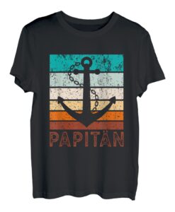 Herren Retro Kapitän Anker Papitän Vater Super Papa Vatertag T-Shirt