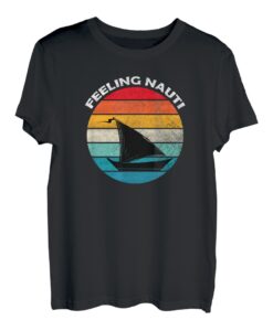 Herren Retro Sunset Feeling Nauti Funny Sailing Sailor Humor Boat T-Shirt