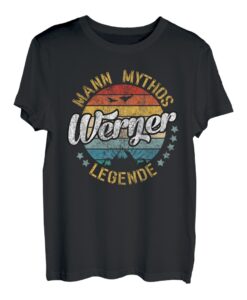 Herren Retro Werner Mann Mythos Legende Vintage T-Shirt