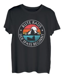 Herren Rute Raus Der Spaß Beginnt Hochzeitstag Angler Fischer T-Shirt