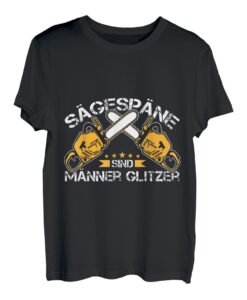 Herren Sägespäne Männer Glitzer Tischler Zimmermann Kettensäge T-Shirt