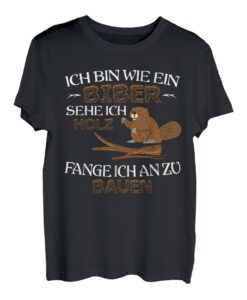Herren Schreiner Holz Biber Bauherr Tischler Holzwurm Zimmermann T-Shirt