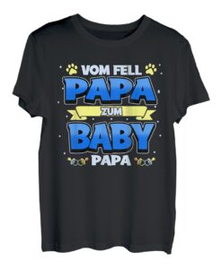 Herren Schwangerschaft Papa Fell Hund Katze Geschenk T-Shirt