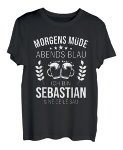 Herren Sebastian Vorname Geschenk Geburtstag Lustiges Bier Sprüche T-Shirt