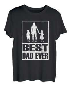 Herren Stolzer Papa von 2 Kinder Vater Vintage Vatertagdesign T-Shirt
