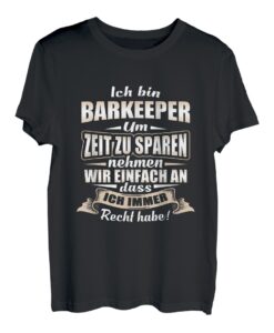 Herren T-Shirt Barkeeper Beruf Bartender Kellner Geschenk Spruch