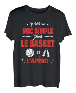 Herren T-Shirt, Humor, Herren, Mec Simple Basketball, Sport, Apero T-Shirt