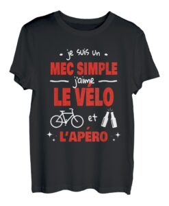 Herren T-Shirt, Humor, Herren, Mec Simple Bike, Sport Apero T-Shirt