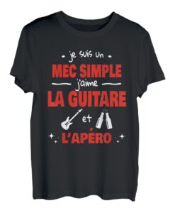 Herren T-Shirt Humor Herren Mec Simple Gitarre Apero T-Shirt
