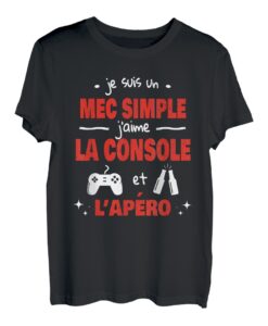 Herren T-Shirt Humor Herren Mec Simple Konsole Videospiel Apero T-Shirt