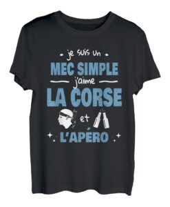 Herren T-Shirt Humor Herren Mec Simple Korsika Bask Apero T-Shirt