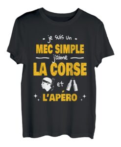 Herren T-Shirt Humor Herren Mec Simple Korsika Bask Apero T-Shirt