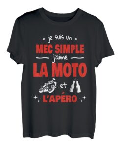 Herren T-Shirt Humor Herren Mec Simple Moto Biker Apero T-Shirt