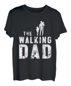 Herren The Walking Dad Vater Gehen Sohn Tochter Spazieren Papa T-Shirt