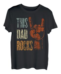 Herren This Dad Rocks Rock n Roll Metal T-Shirt Geschenk für Vater