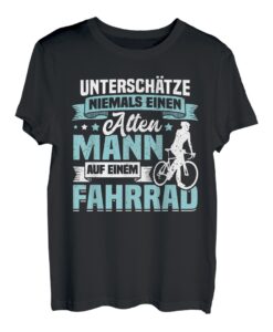 Herren Unterschätze niemals einen alten Mann mit einem Fahrrad T-Shirt