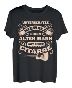 Herren Unterschätze niemals einen alten Mann mit einer Gitarre T-Shirt