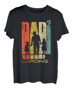 Herren Vater 2 Töchter Dad Loading zweifacher Papa T-Shirt