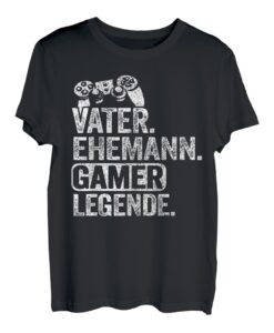 Herren Vater Ehemann Gamer Legende Herren Gaming Dad Zocker T-Shirt