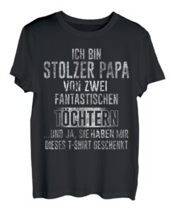 Herren Vatertag Outfit stolzer Papa von zwei fantastischen Töchtern T-Shirt