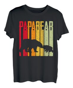 Herren Vintage Papa Bär Baby Vatertag Xmas Retro T-Shirt