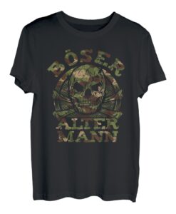 Herren Vintage Totenkopf | Camouflage Tarnmuster | Böser alter Mann T-Shirt