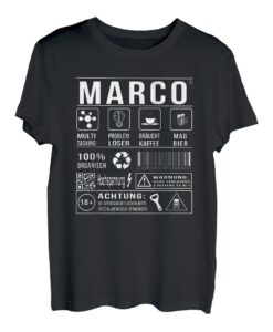 Herren Vorname Marco Lustiger Spruch Humor T-Shirt