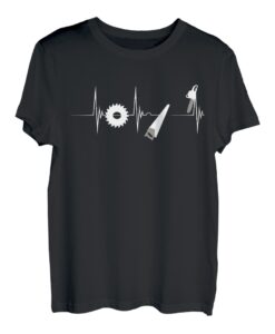 Herren Waldarbeiter Herzschlag Forstwirt Pulslinie EKG Förster T-Shirt