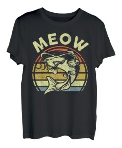 Herren Wels-Shirt Miau Angeln Papa Opa Geschenk Lustiges Welsangeln T-Shirt
