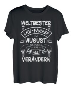 Herren Weltbester LKW Fahrer Im August Geboren Trucker Sattelzug T-Shirt