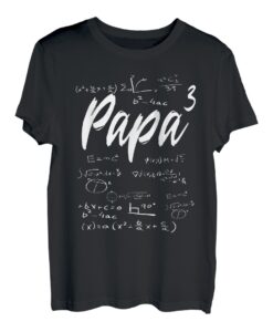 Herren werdender Vater dreifacher Papa hoch 3 Mathe Physik Lehrer T-Shirt