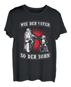 Herren Wie Der Vater So Der Sohn Motorradfahrer Biker Motorrad T-Shirt