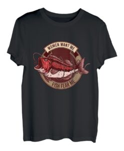 Herren Women Want Me, Fish Fear Me Lustiges Geschenk für Männer Angler T-Shirt