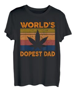 Herren World's Dopest Dad Weed Cannabis Vintage Retro Gift T-Shirt