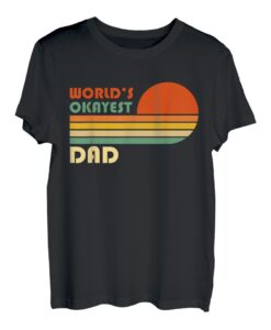 Herren World's Okayest Dad - lustiges Geschenk für Väter - Retro Vintage T-Shirt