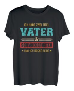 Herren Zwei Titel Vater und Schwiegervater vintage retro T-Shirt