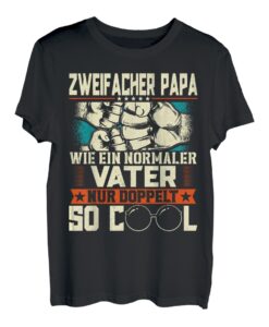 Herren Zweifacher Vater Papa Von Zwei Kindern T-Shirt