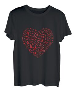 Herz Noten Musik Musiker Komponist Notenschlüssel Geschenk T-Shirt