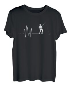 Herzschlag Fischer Angler Angeln Fischfang Naturliebhaber T-Shirt